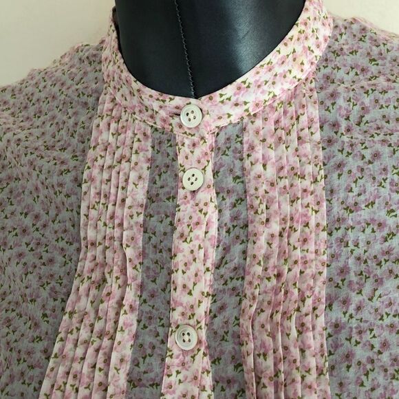 MICHAEL KORS Voile tunic lightweight pleated long sleeve - Picture 6 of 15